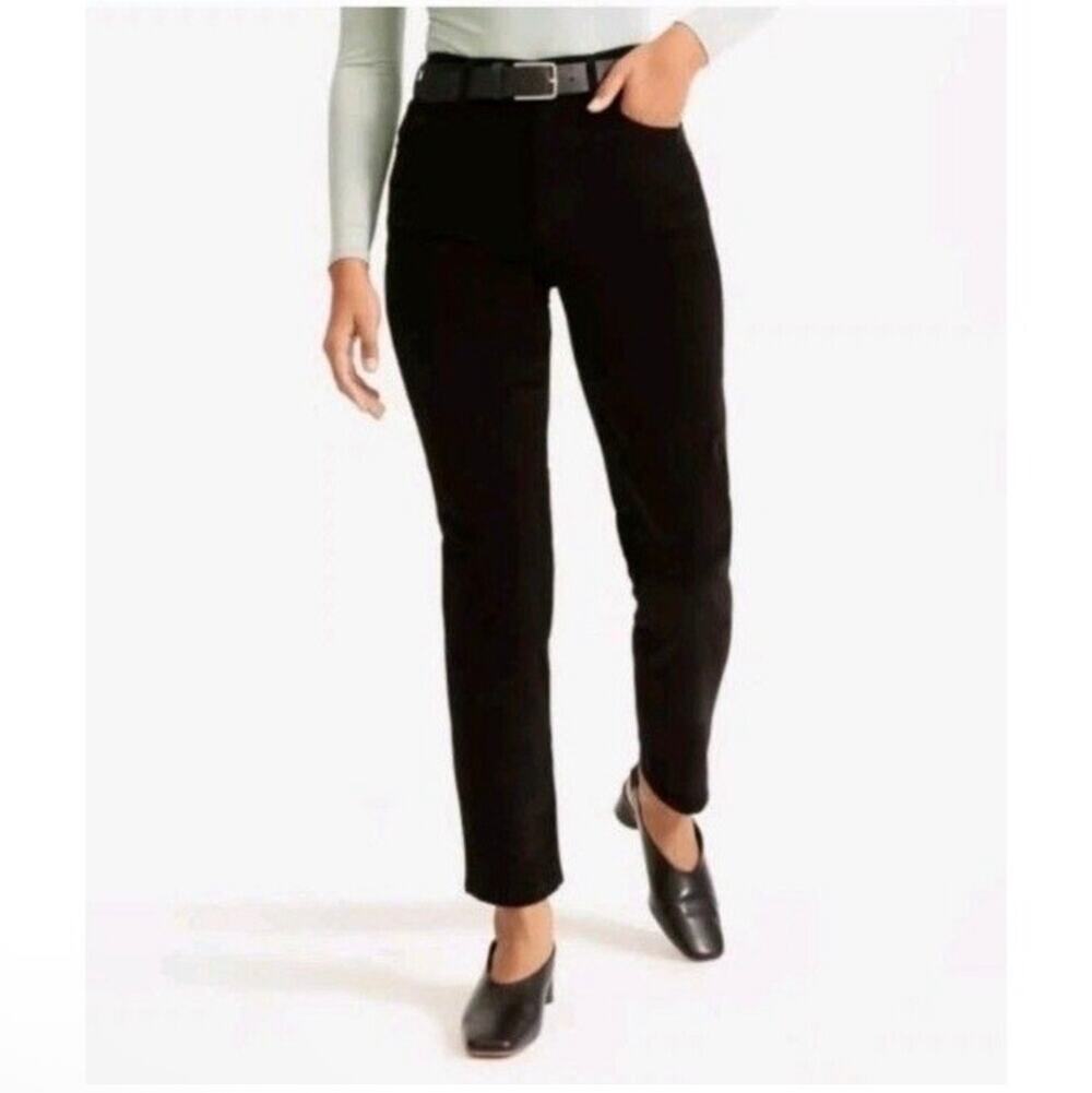 Everlane Pants Womens 31 Black Baby Cord Cheeky High Rise Corduroy Solid Modern